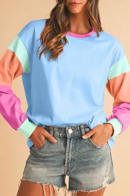 Women's Long Sleeve T-Shirt - Sleek Denim