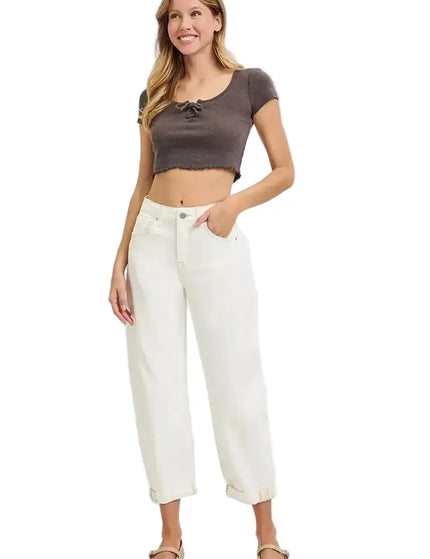 Cropped Jeans at Sleek Denim Boutique