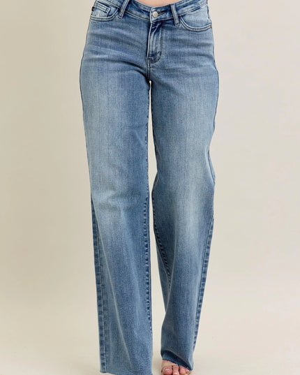 Judy Blue Full Size V - Front Baggy Jeans Plus Size - Sleekdenim.com
