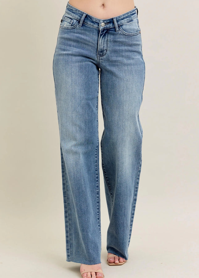 Judy Blue Full Size V - Front Baggy Jeans Plus Size - Sleekdenim.com