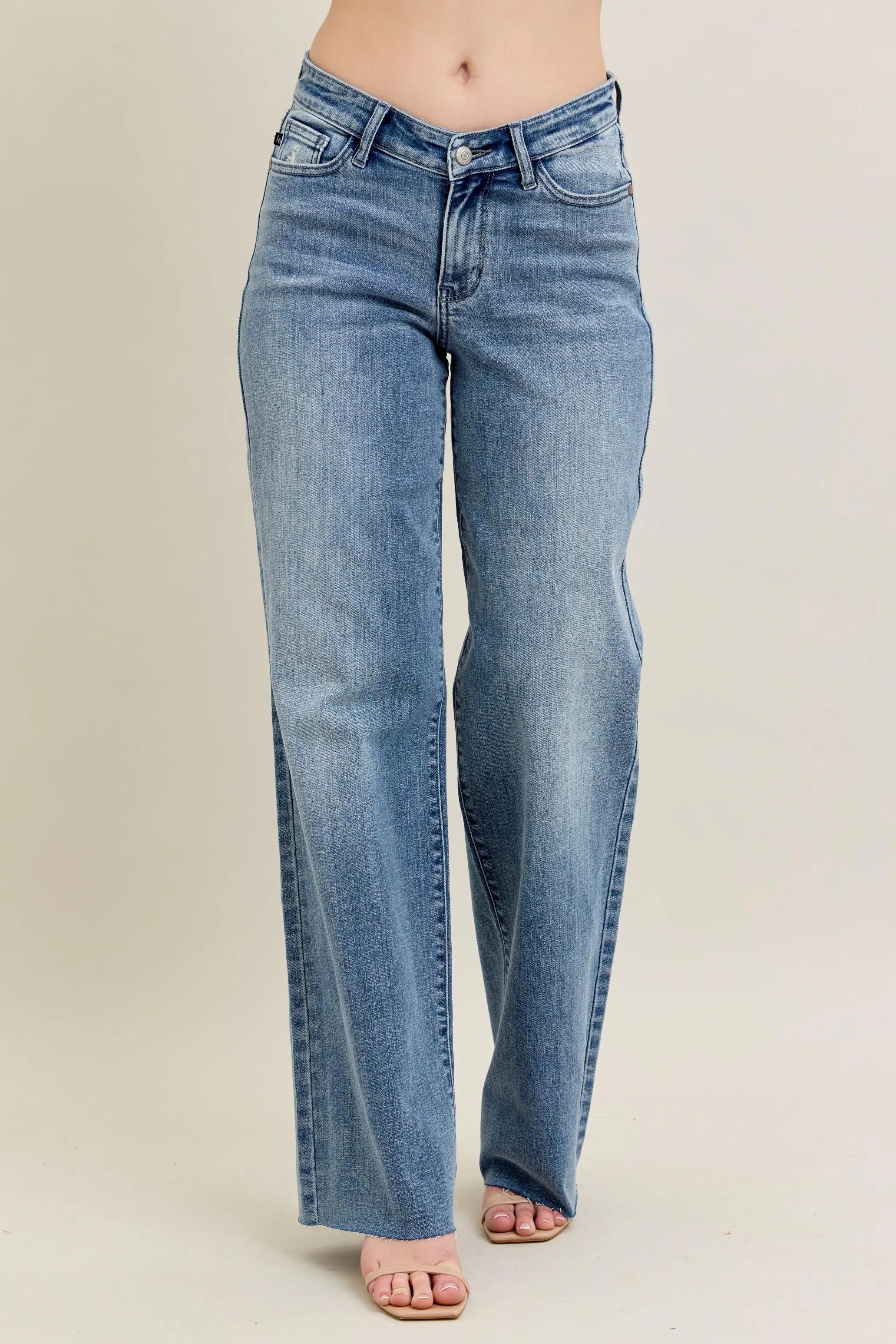 Judy Blue Full Size V - Front Baggy Jeans Plus Size - Sleekdenim.com