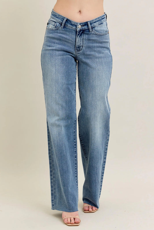 Judy Blue Full Size V - Front Baggy Jeans Plus Size - Sleekdenim.com