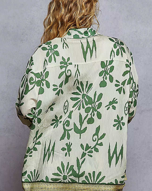 POL Button Down Floral Long Sleeve Shirt - Sleekdenim.com