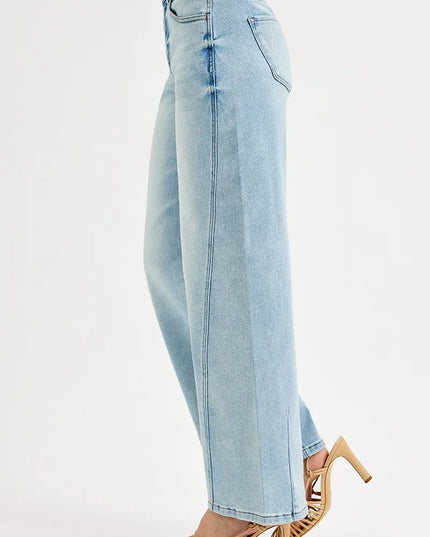 RISEN Full Size Mid Rise Fit Barrel Jeans Plus Size - Sleekdenim.com