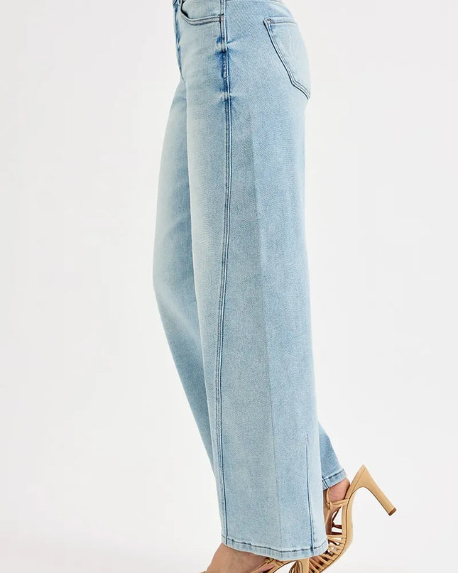 RISEN Full Size Mid Rise Fit Barrel Jeans Plus Size - Sleekdenim.com