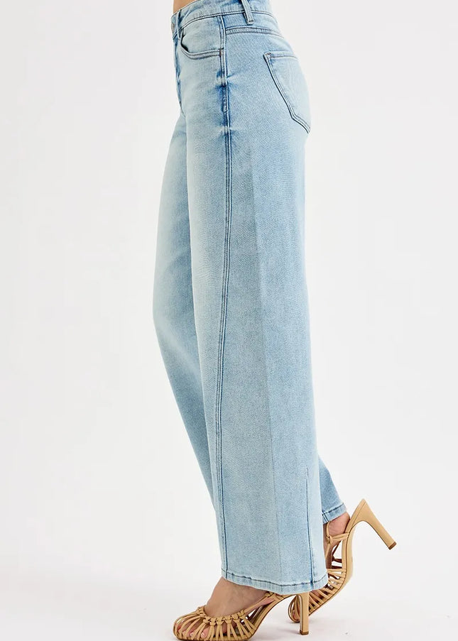 RISEN Full Size Mid Rise Fit Barrel Jeans Plus Size - Sleekdenim.com