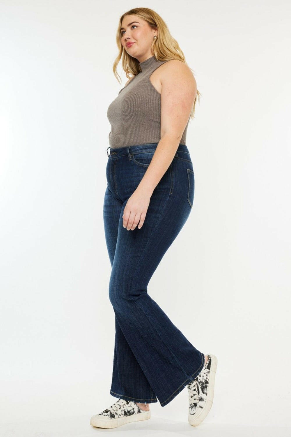 Kancan Full Size Mid Rise Flare Jeans | Sleekdenim.com