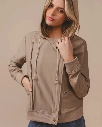 BiBi Textured Woven Rider Jacket - Sleekdenim.com