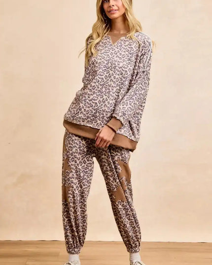 BiBi Leopard Printed French Terry Sweatshirt - Sleekdenim.com