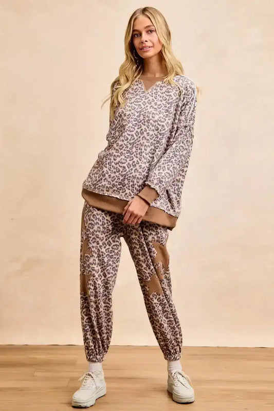 BiBi Leopard Printed French Terry Sweatshirt