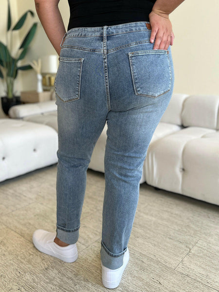 Judy Blue Full Size High Waist Cuff Hem Jeans | Sleekdenim.com