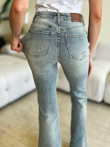 Judy Blue Full Size Mid Rise Flare Jeans | Sleekdenim.com