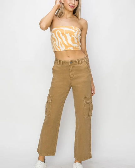 Risen Full Size High Rise Cargo Jeans - Sleekdenim.com