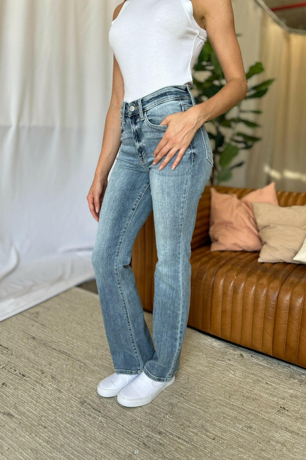 Judy Blue Full Size Medium Rise Bootcut Jeans | Sleekdenim.com