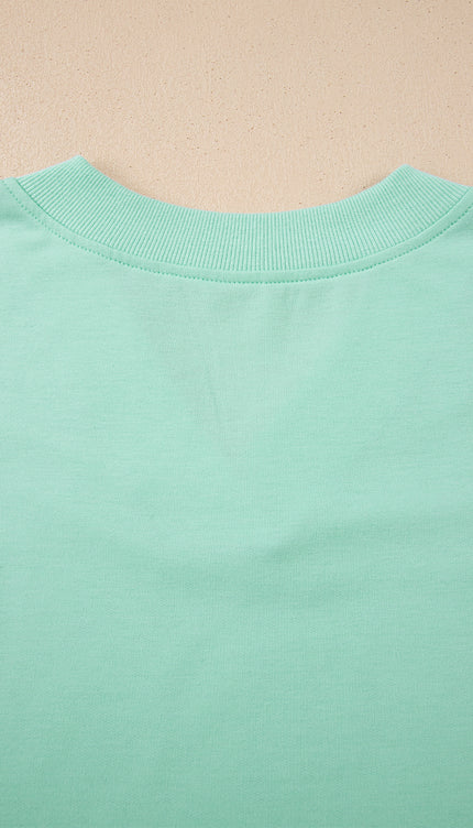 Bonbon Solid Color V Neck Tee Drawstring Pant Set - Sleekdenim.com