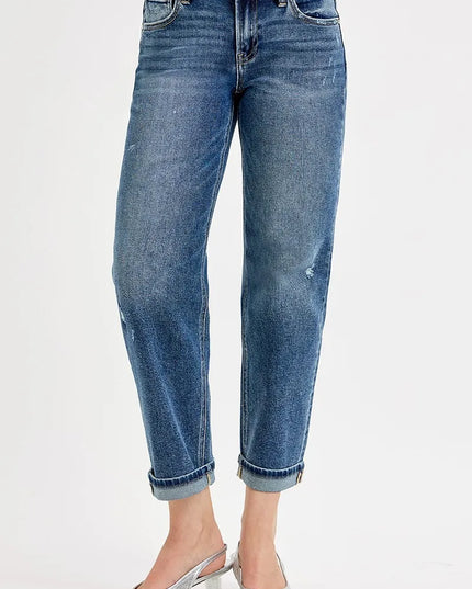 RISEN Full Size Low Rise Crop Boyfriend Jeans Plus Size - Sleekdenim.com