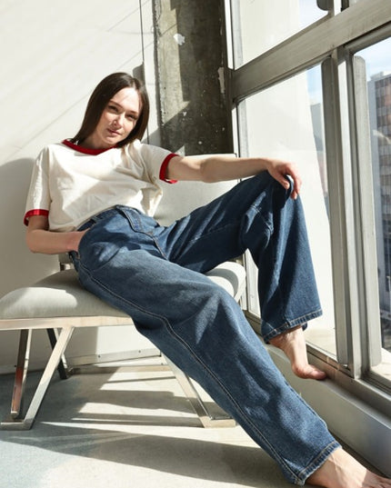 AT2068PZM - RELAXED HIGH RISE PALAZZO JEANS - Sleekdenim.com