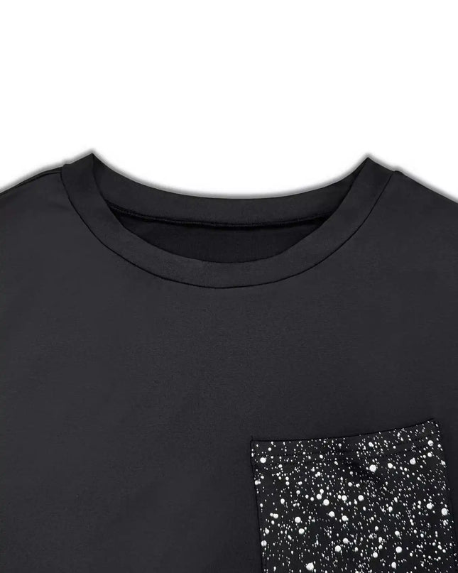 Printed Round Neck Top and Pants Set - Sleekdenim.com