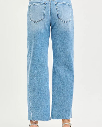 RISEN Full Size Slouchy Cropped Barrel Jeans with Curved Side Seam Plus Size - Sleekdenim.com