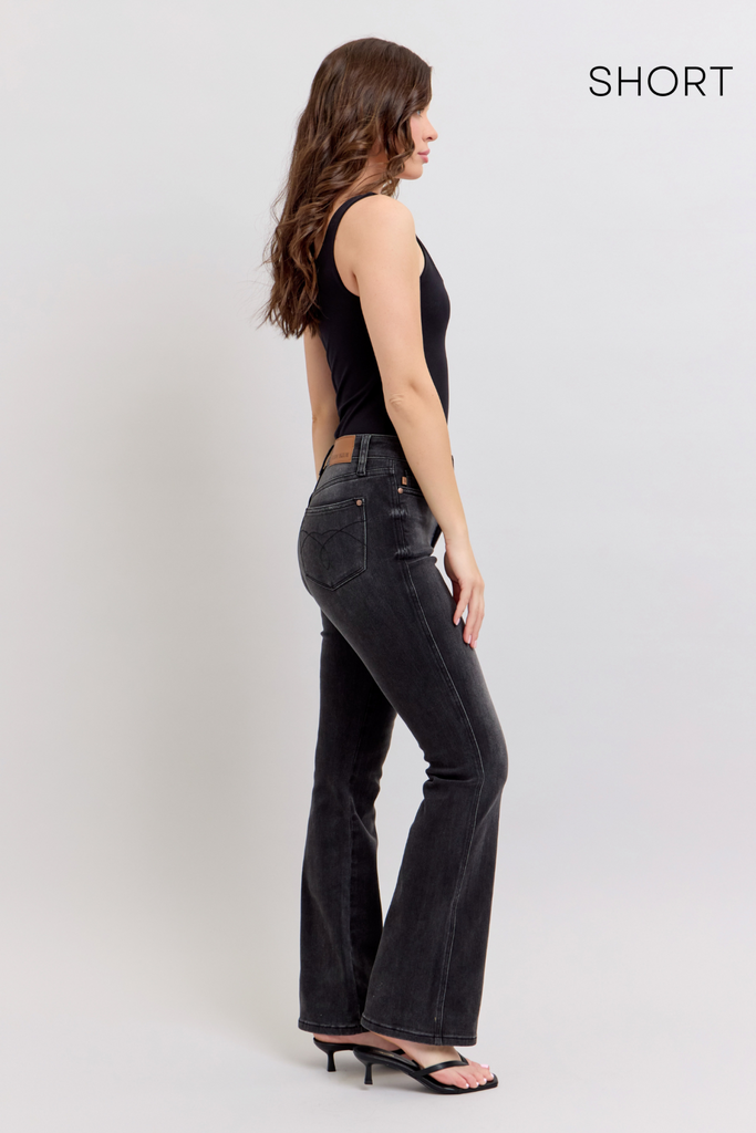 Judy Blue High Waist Tummy Control Black Bootcut Denim Jeans 88787 – Sleekdenim.com.