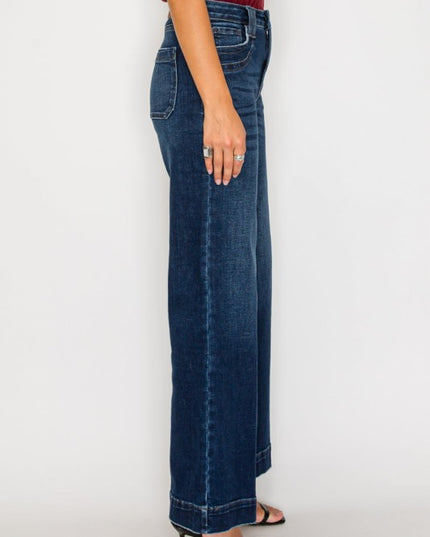 AT2099WDDT - TUMMY CONTORL HIGH RISE A-WIDE LEG FI - Sleekdenim.com