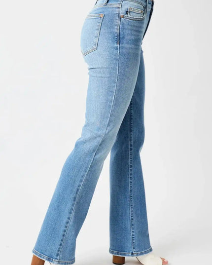Judy Blue Full Size Mid-Rise Waist Straight Jeans - Sleekdenim.com
