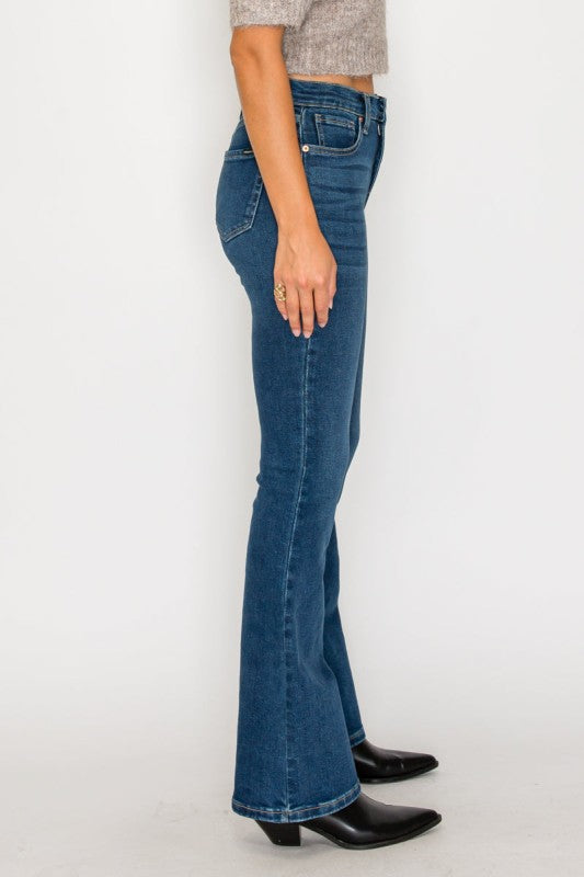 AT20004D - TUMMY CONTROL HIGH RISE BOOTCUT JEANS * - Sleekdenim.com