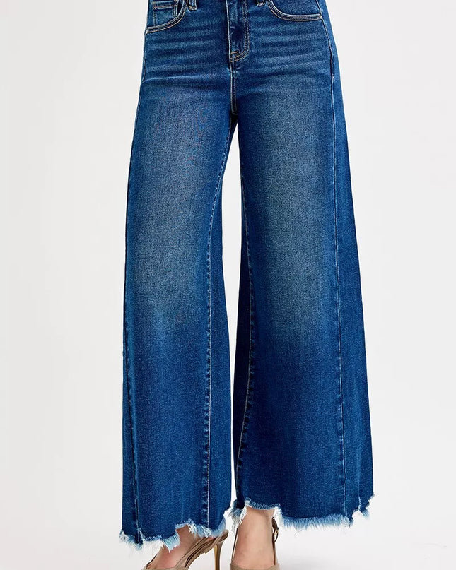 RISEN Full Size High Rise Ankle Wide Jeans Plus Size - Sleekdenim.com