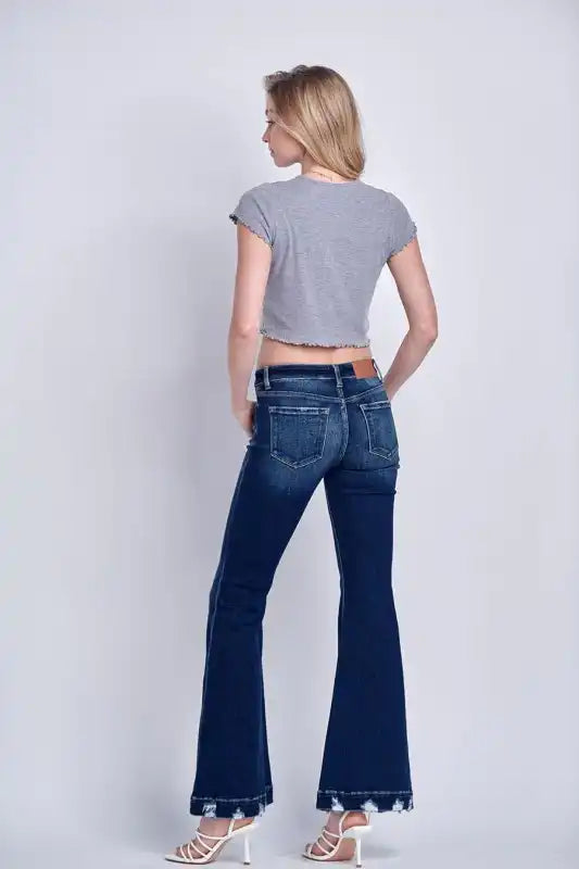 Artemis Vintage AT1017FLD Mid Rise Stretch Super Flare Jeans - Sleekdenim.com