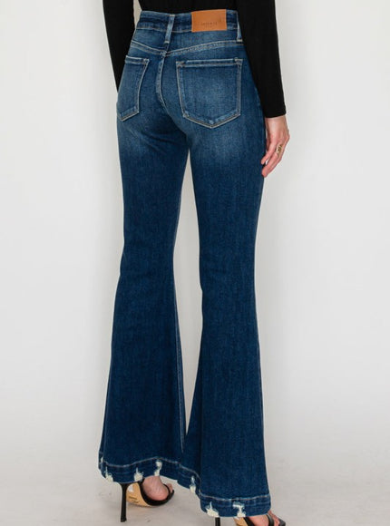 AT1017FLD - MID RISE SUPER FLARE JEANS - Sleekdenim.com
