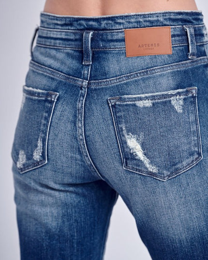 AT1027FLD High Rise Stretch Flare Jeans - Sleekdenim.com