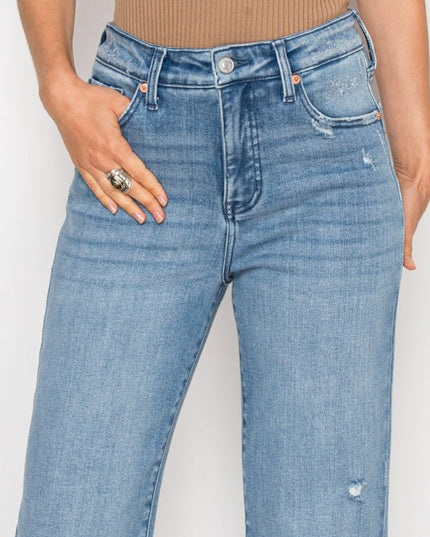 AT1088STMT - TUMMY CONTROL HIGH RISE STRAIGHT JEAN - Sleekdenim.com