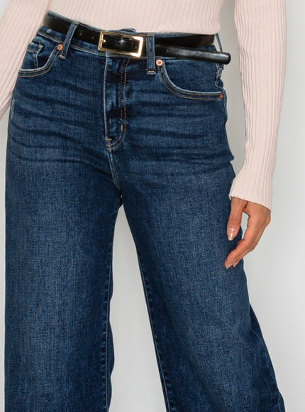 Artemis Vintage AT2012PZD - HIGH RISE CROPPED PALAZZO JEANS - Sleekdenim.com