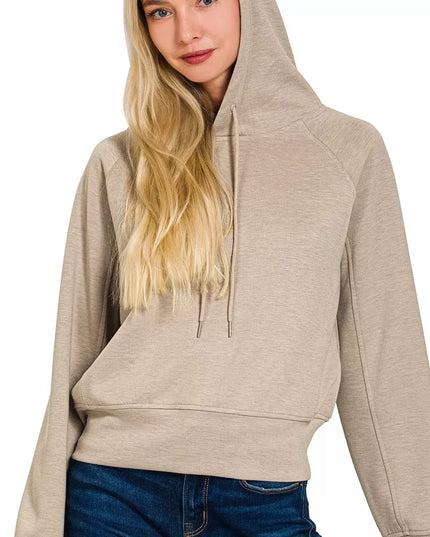 Zenana Drawstring Scuba Hoodie - Sleekdenim.com