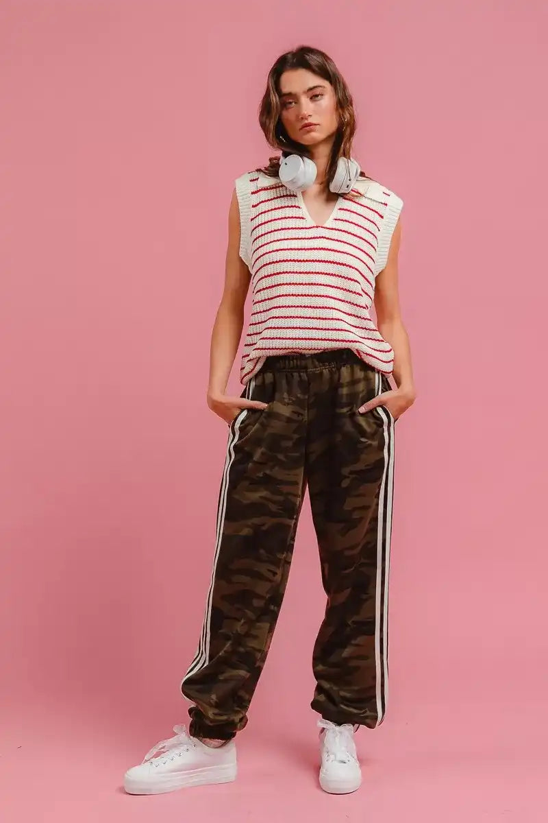 BiBi Side Lines Camouflage Track Pants