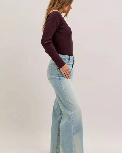 Judy Blue High Waist Column Straight Jeans - Sleekdenim.com