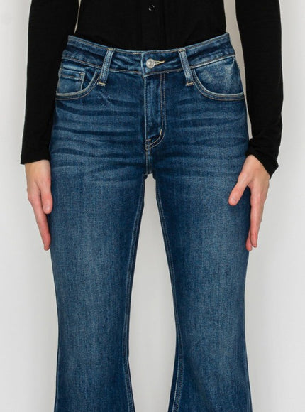 AT1017FLD - MID RISE SUPER FLARE JEANS - Sleekdenim.com