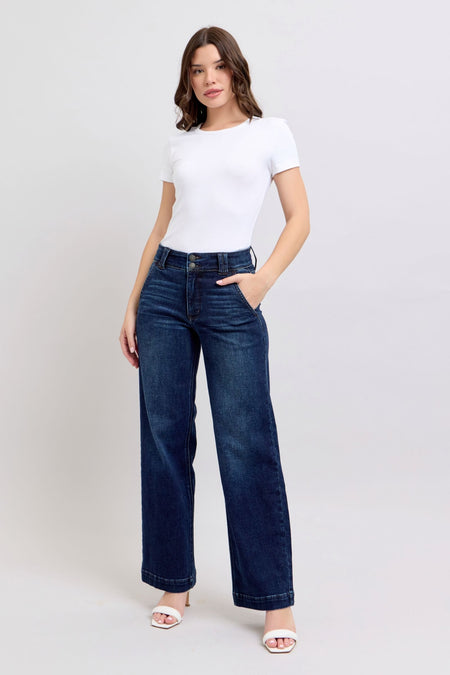 Judy Blue High Waist Wide Leg Jeans #82642 | sleekdenim.com