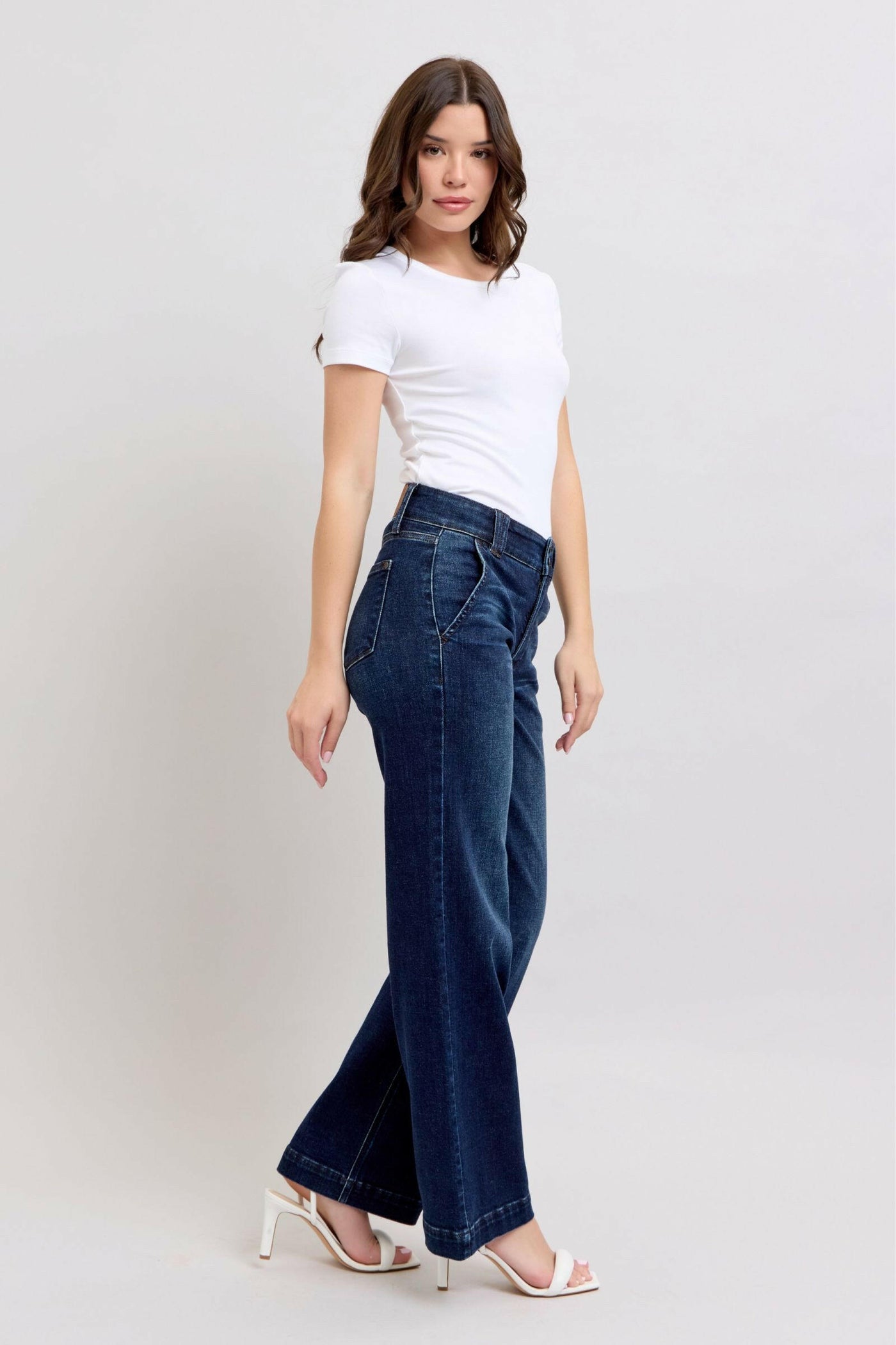 Judy Blue High Waist Wide Leg Jeans #82642 | sleekdenim.com.