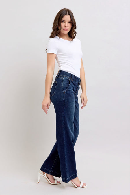 Judy Blue High Waist Wide Leg Jeans #82642 | sleekdenim.com