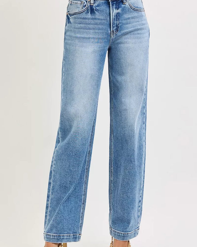 RISEN High Rise Wide Baggy Jeans - Sleekdenim.com