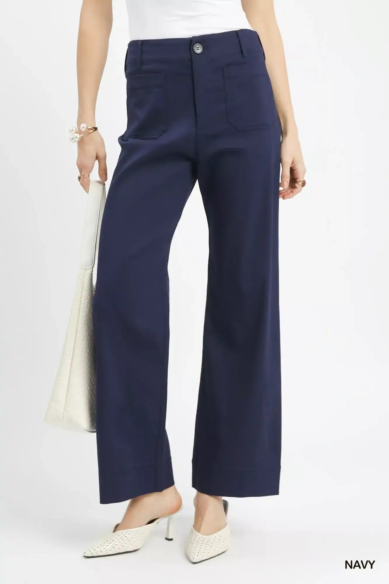Umgee Button Stretched Pants - Sleekdenim.com