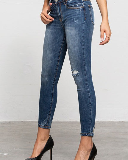 MID-RISE ANKLE SKINNY JEANS - Sleekdenim.com