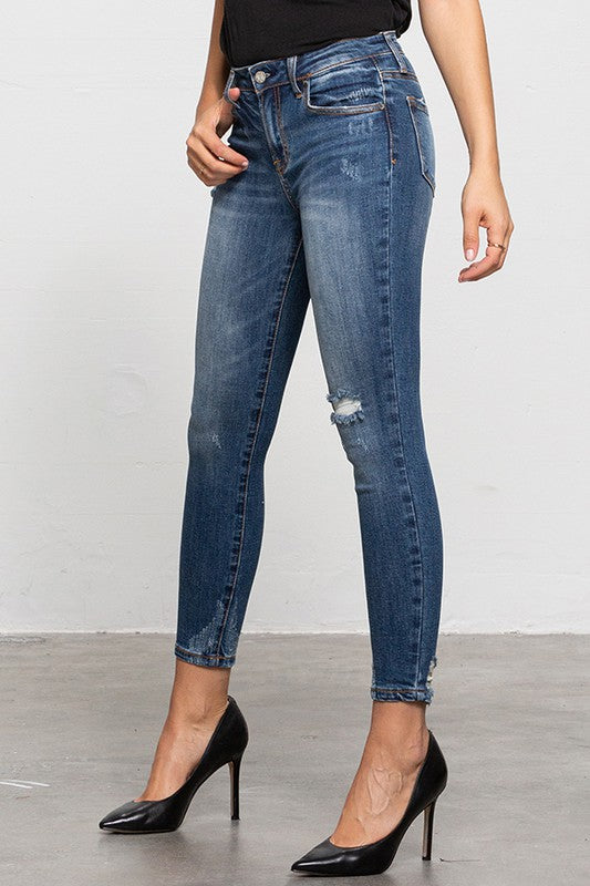 MID-RISE ANKLE SKINNY JEANS - Sleekdenim.com