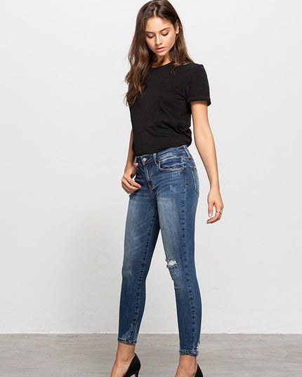 MID-RISE ANKLE SKINNY JEANS - Sleekdenim.com