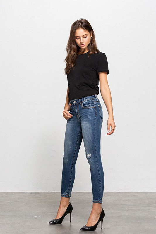 MID-RISE ANKLE SKINNY JEANS - Sleekdenim.com