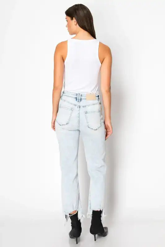 Artemis Vintage AT1120WDLT Tummy Control High Rise Wide Jeans - Sleekdenim.com