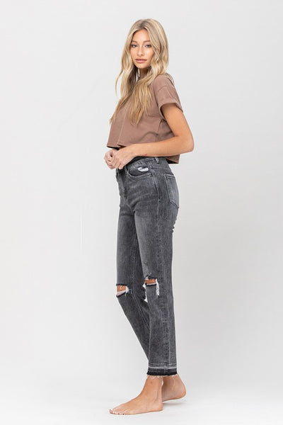 High Rise Released Hem Straight | Sleekdenim.com