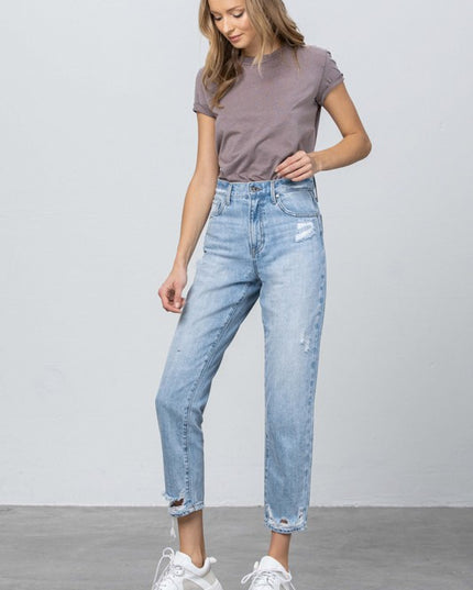 HIGH RISE TAPERED JEANS - Sleekdenim.com