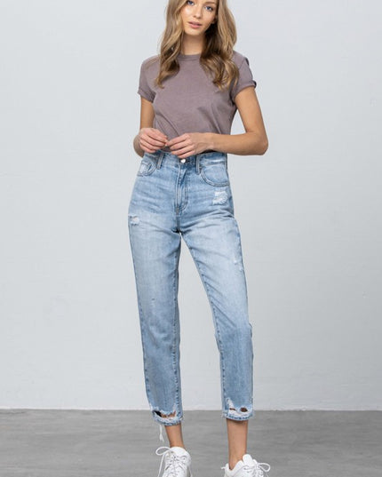 HIGH RISE TAPERED JEANS - Sleekdenim.com